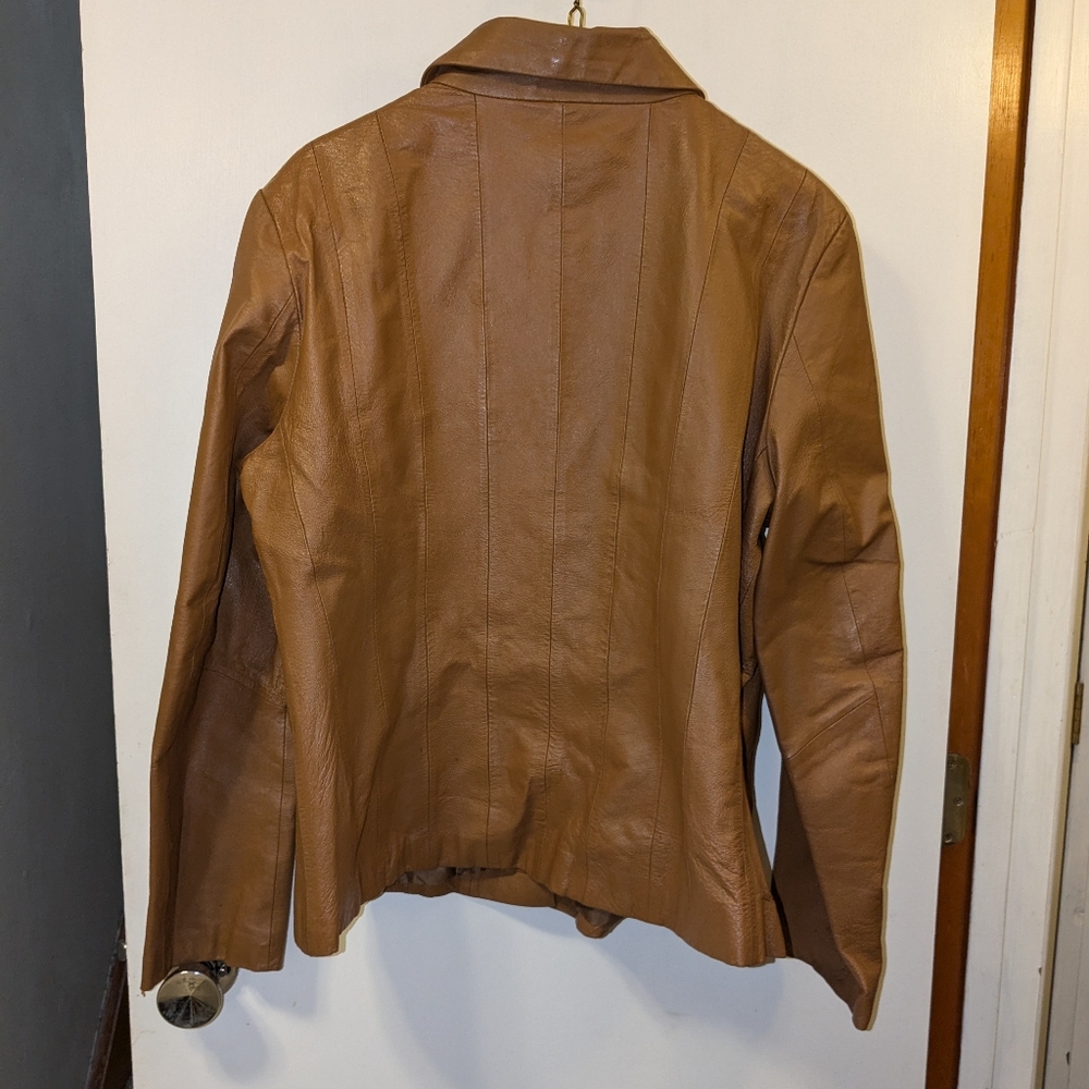 Metrostyle Brown Leather Blazer Vintage - Picture 6 of 7